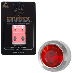 Birthstone Studs - Mini Bezel S/S - August / Peridot